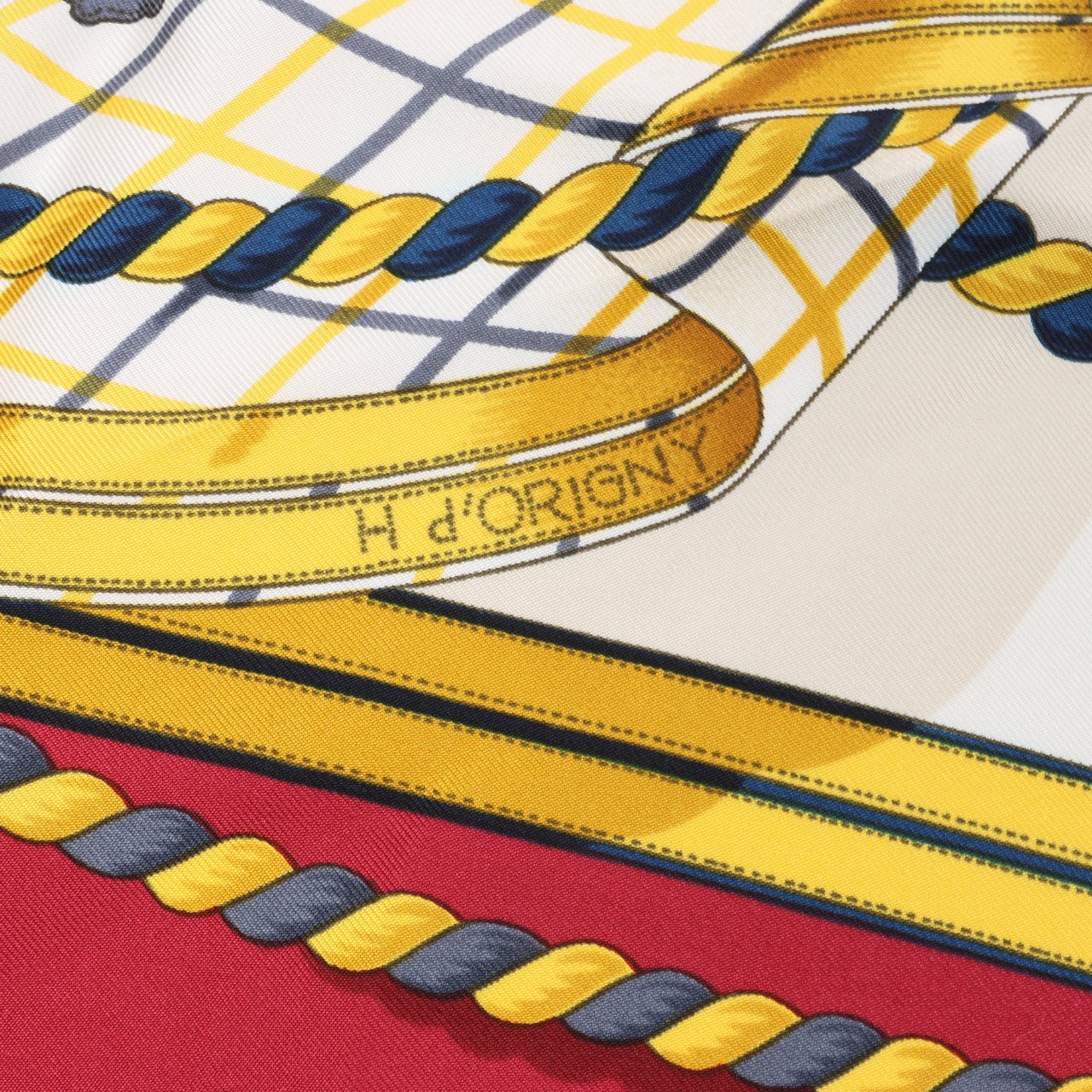 Hermès Hermès Carré 90 "GRANDE TENUE" Silk handkerchief in Burgundy Maroon