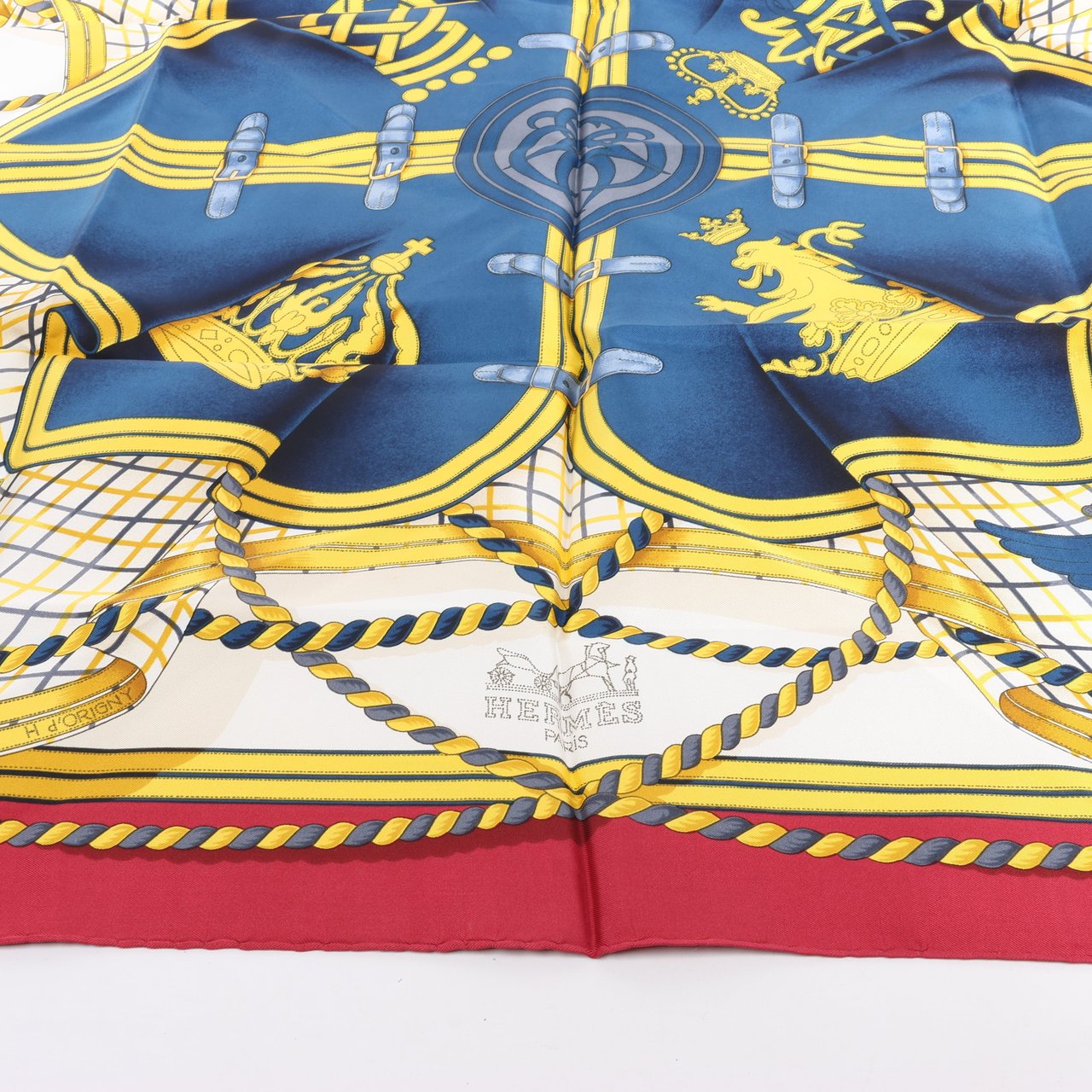 Hermès Hermès Carré 90 "GRANDE TENUE" Silk handkerchief in Burgundy Maroon