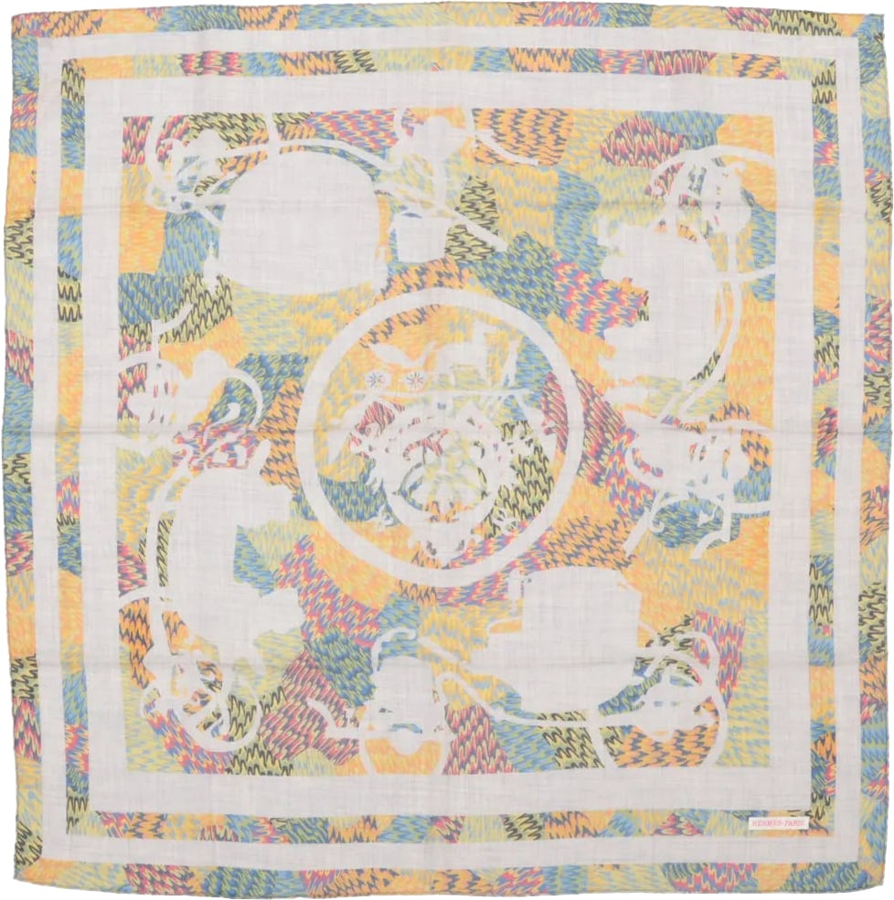 Hermès Hermès Carré 90 "MARBLE EX-LIBRIS" Cashmere & Silk handkerchief in Multicolor Divers