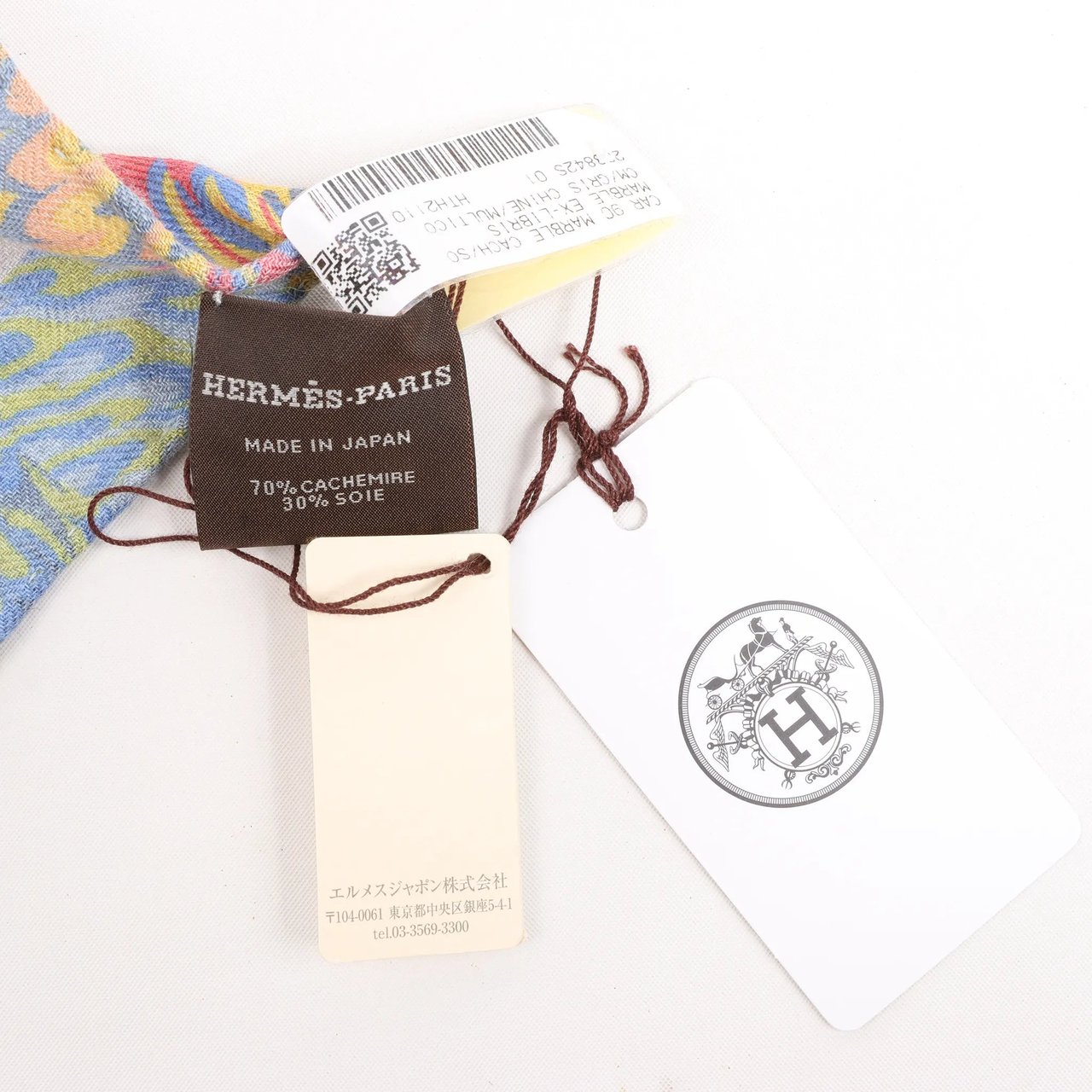 Hermès Hermès Carré 90 "MARBLE EX-LIBRIS" Cashmere & Silk handkerchief in Multicolor Divers