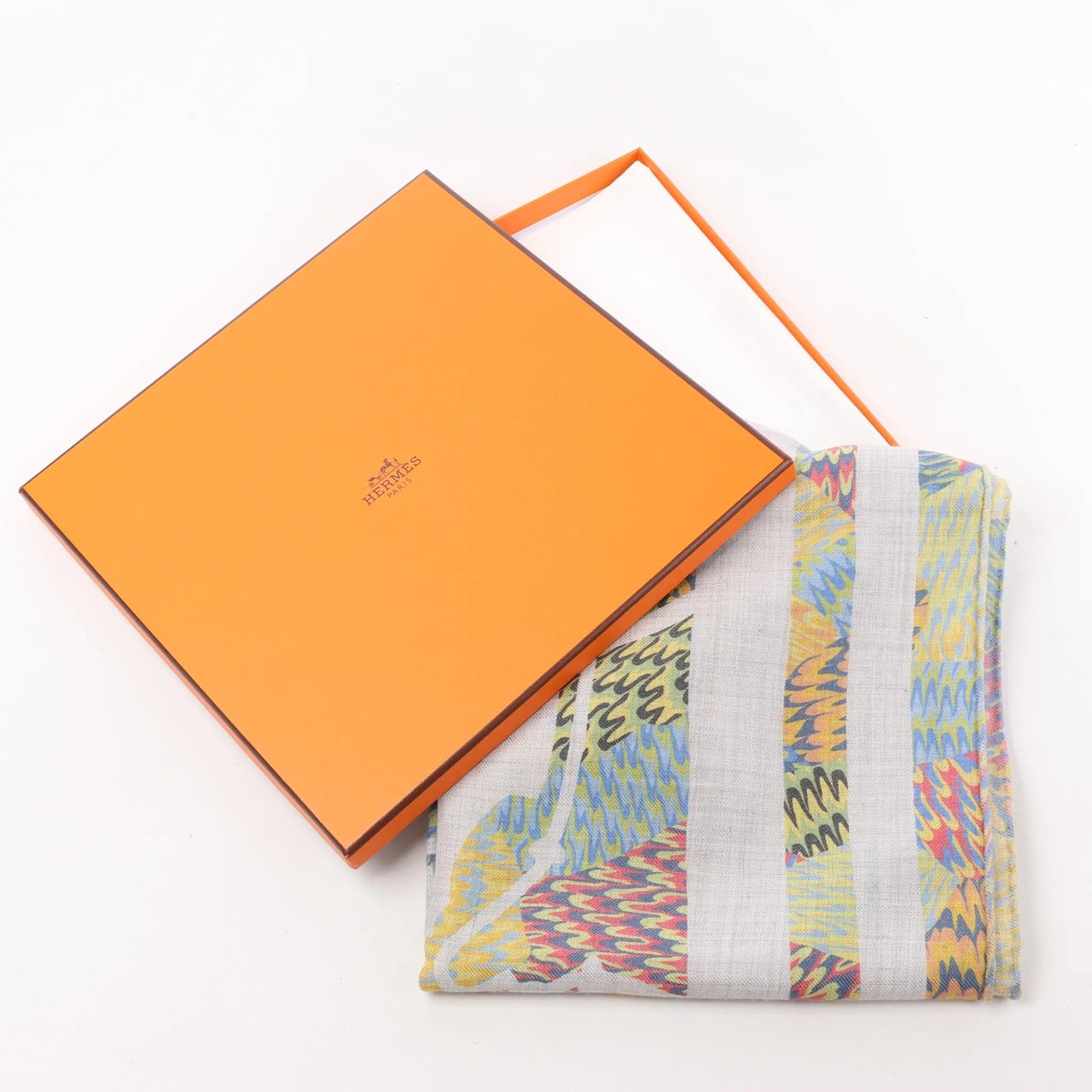 Hermès Hermès Carré 90 "MARBLE EX-LIBRIS" Cashmere & Silk handkerchief in Multicolor Divers