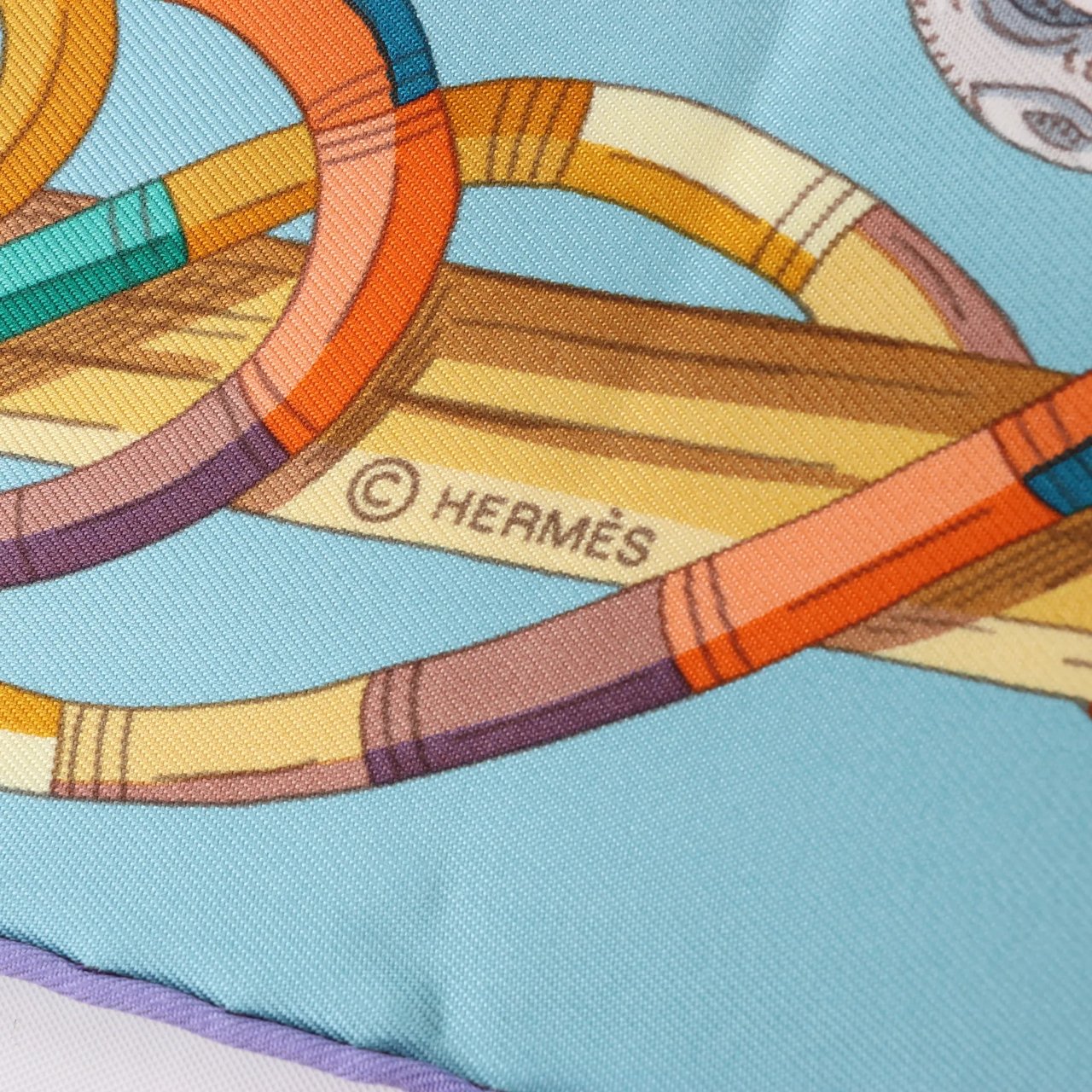 Hermès Hermès Carré 90 "AU FIL DU CARRE" Silk handkerchief in Multicolor Divers