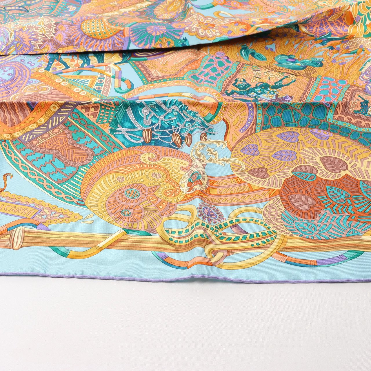 Hermès Hermès Carré 90 "AU FIL DU CARRE" Silk handkerchief in Multicolor Divers