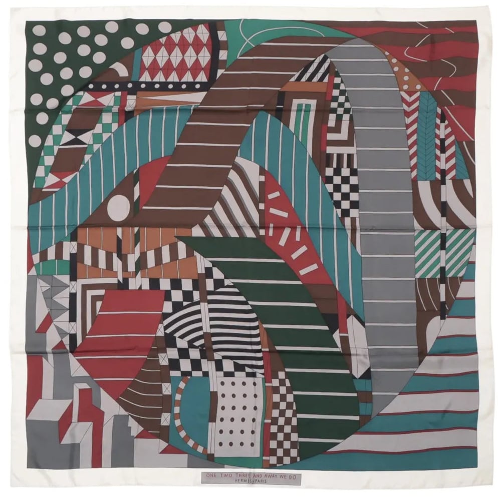 Hermès Hermès Carré 140 "ONE TWO THREE AND AWAY WE GO" Silk handkerchief in Gray Grijs