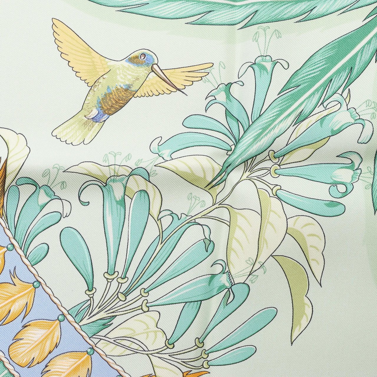 Hermès Hermès Carré 90 "AMAZONIA" Silk handkerchief in Blue Blauw