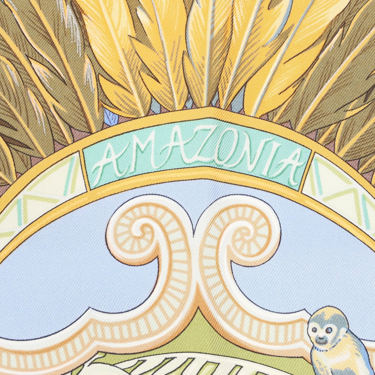 Hermès Hermès Carré 90 "AMAZONIA" Silk handkerchief in Blue Blauw