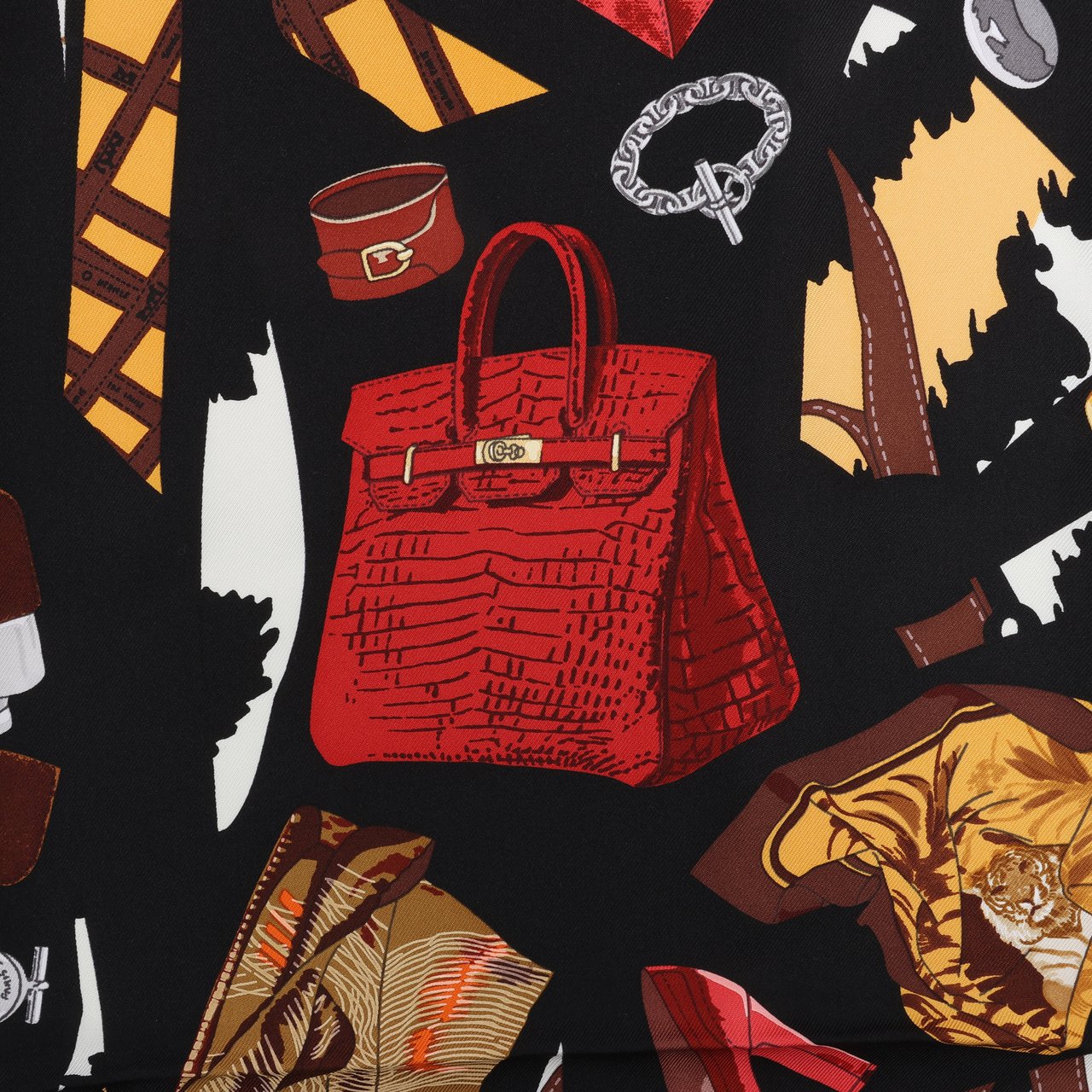 Hermès Hermès Carré 90 "Monsieur et Madame" Silk handkerchief in Brown Bruin