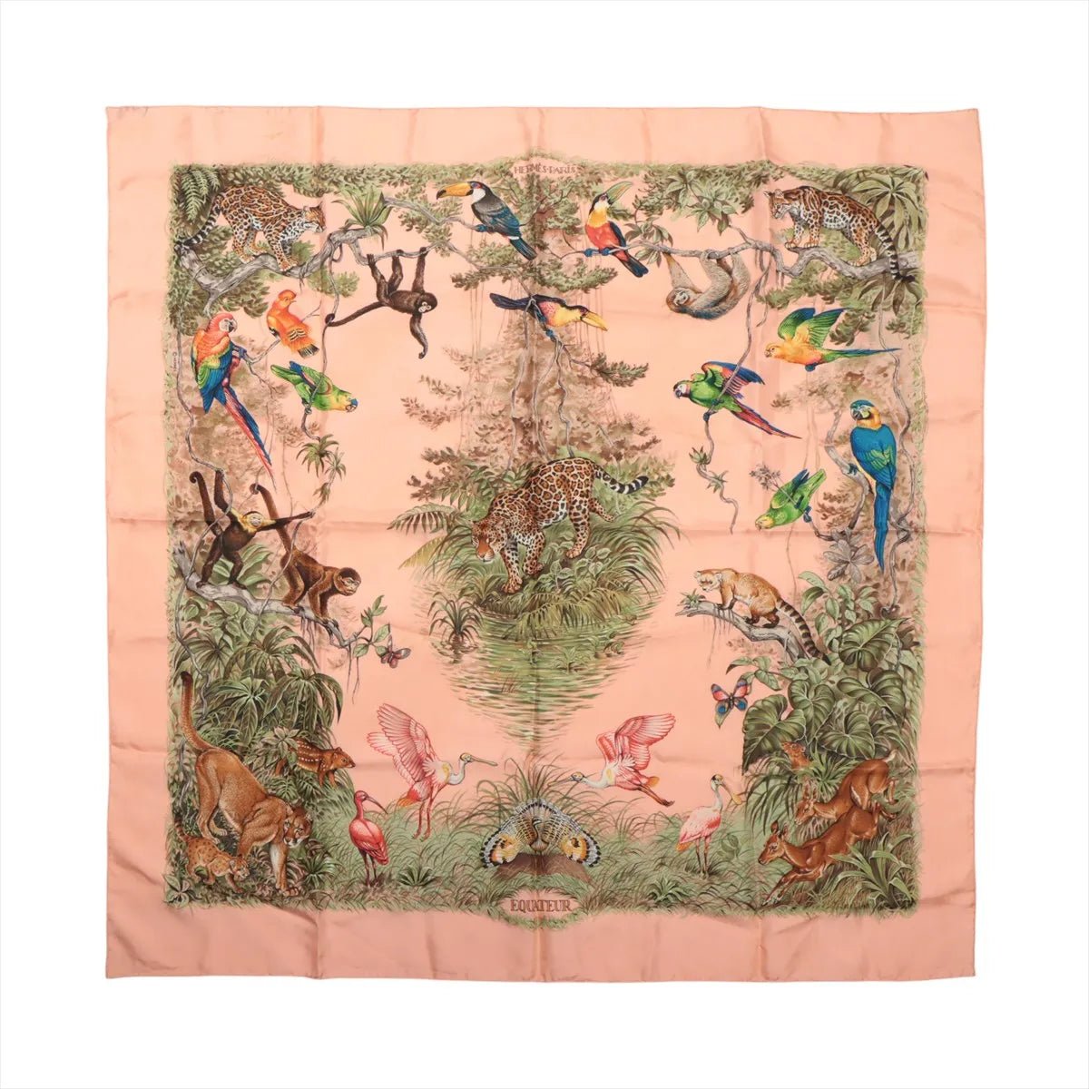 Hermès Hermès Carré 90 "EQUATEUR" Silk handkerchief in Pink Roze