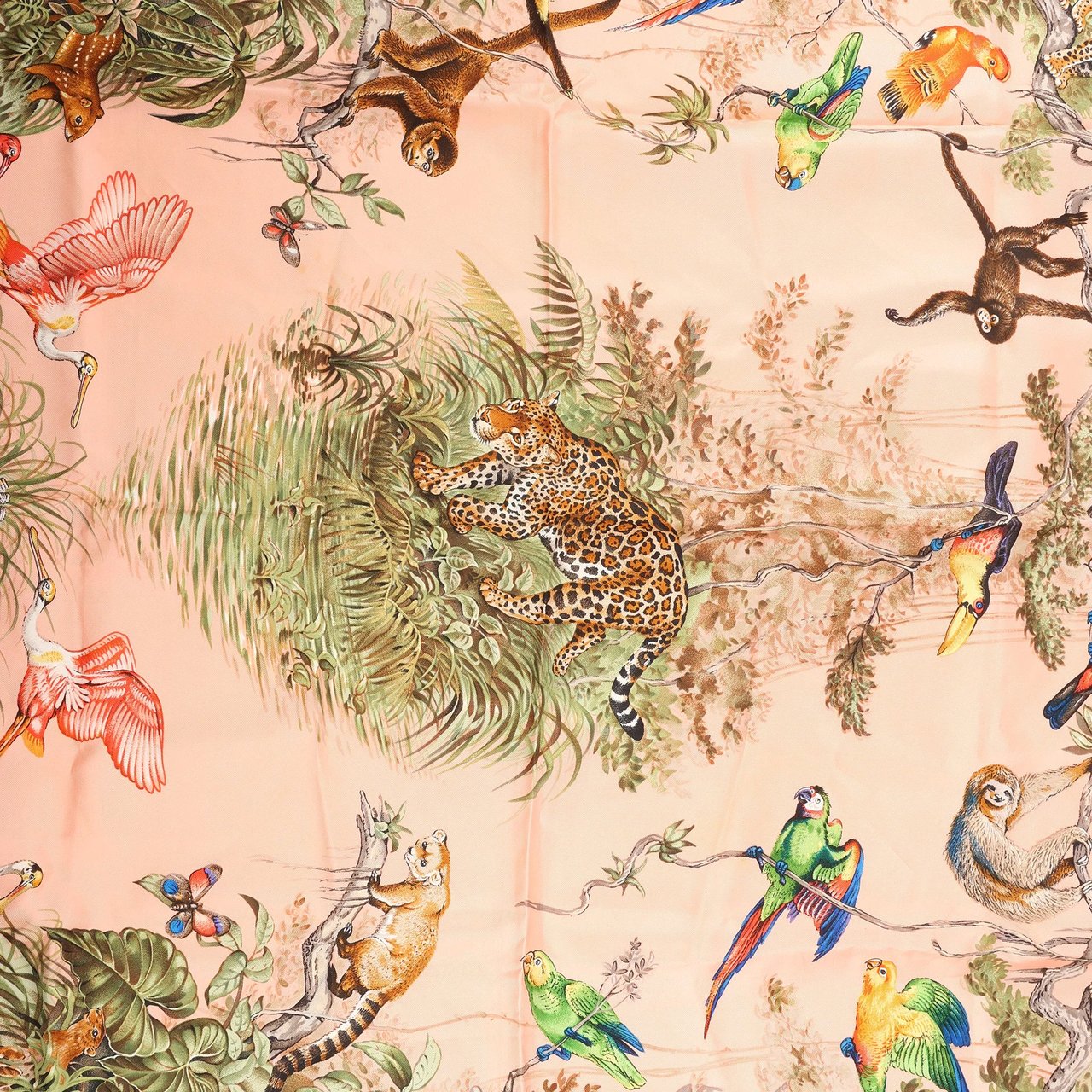 Hermès Hermès Carré 90 "EQUATEUR" Silk handkerchief in Pink Roze