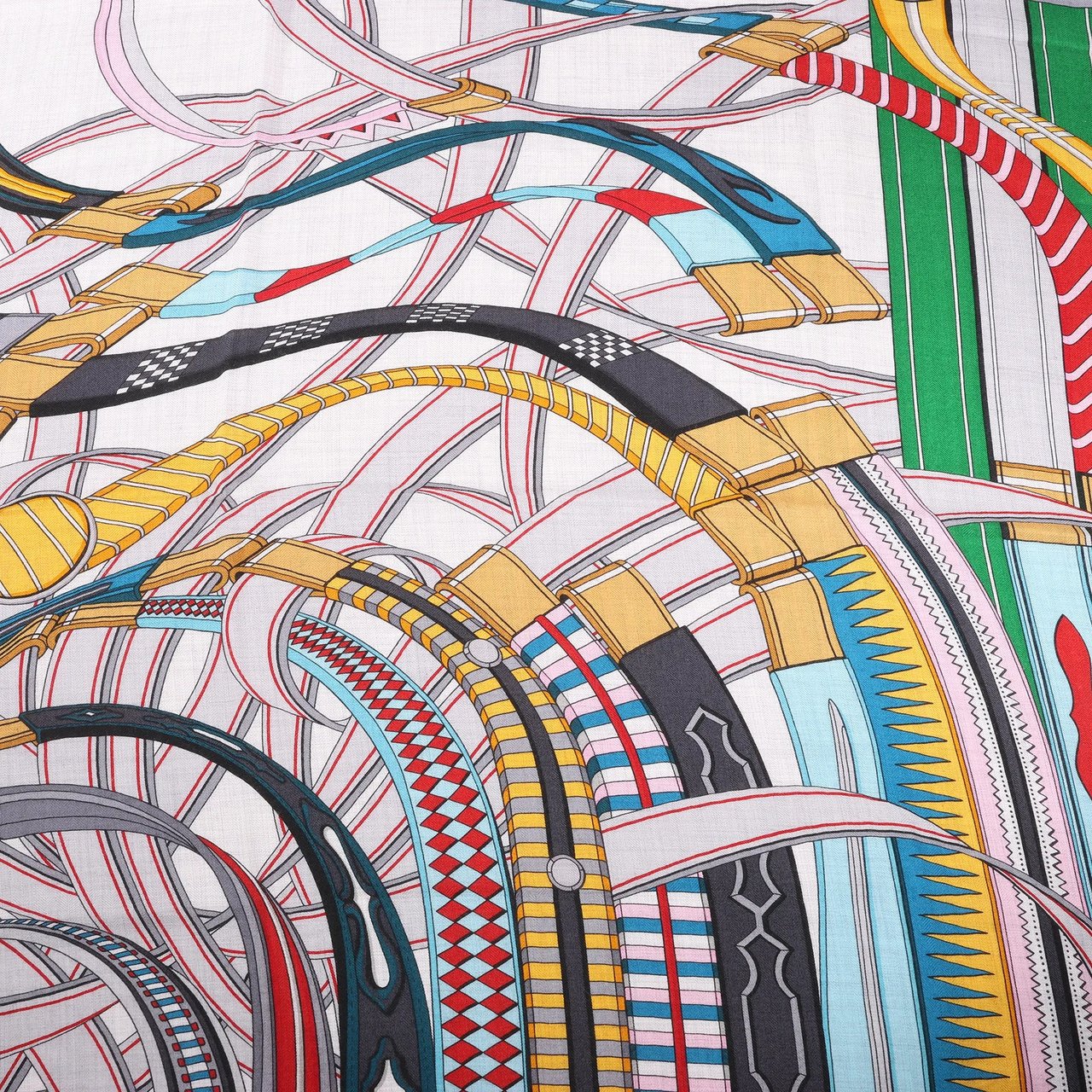 Hermès Hermès Carré Geant "Voltes et Pirouettes" Cashemere & Silk Scarf in Black Zwart