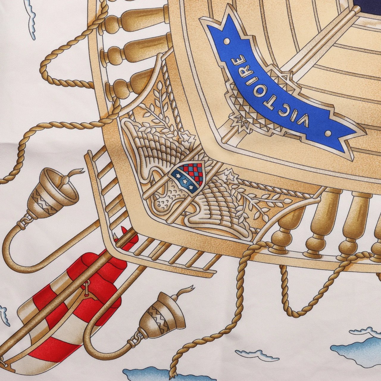 Hermès Hermès Carré 90 "RAILING" Silk handkerchief in Navy Blue Navy