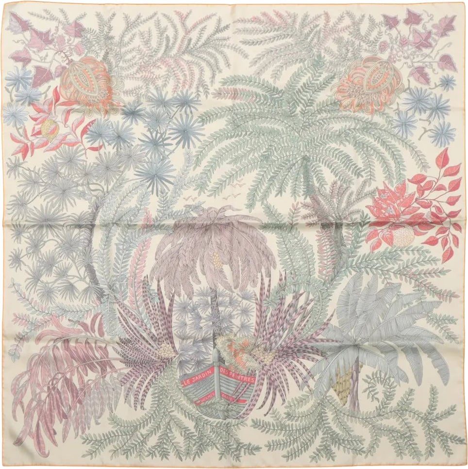 Hermès Hermès Carré Double face 90 "LES JARDIN DES PEINTRES" Silk handkerchief in Multicolor Divers