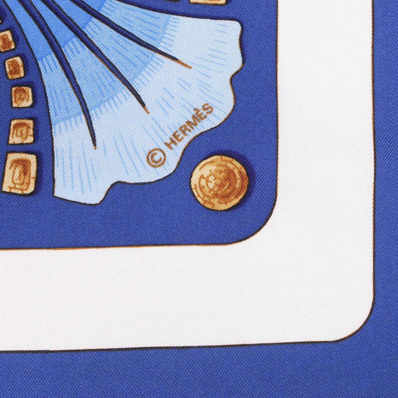 Hermès Hermès Carré 90 "Cheval Turc" Silk handkerchief in Blue Rood