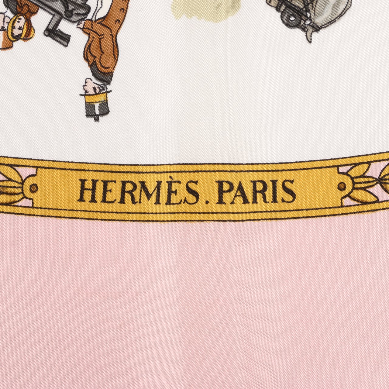 Hermès Hermès Carré 90 "LA PROMENADE DE LONGCHAMPS" Silk handkerchief in Pink Roze