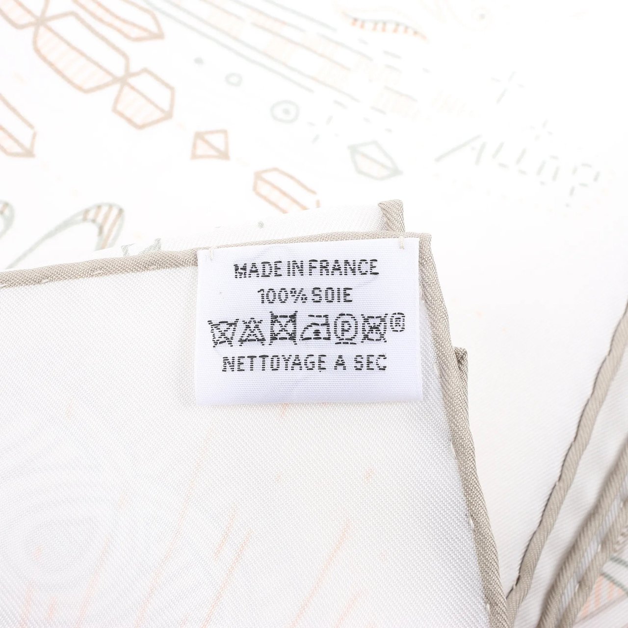 Hermès Hermès Carré 90 "PLEASE HOLD THE LINE" Silk handkerchief in White Wit