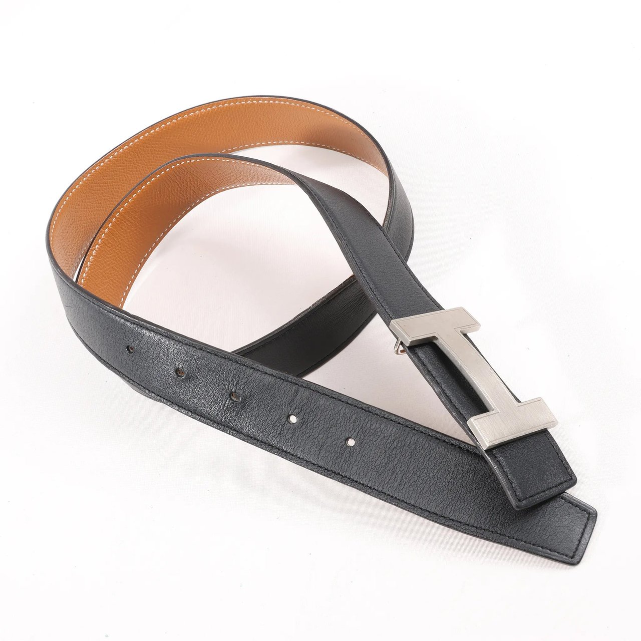 Hermès Hermès H Belt T:2015 Belt 90 Leather in Black Zwart