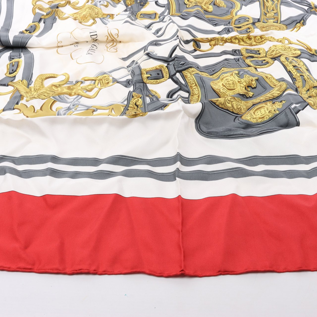 Hermès Hermès Carré 90 "BRIDES de GALA" 100% Silk Scarf in Red Rood