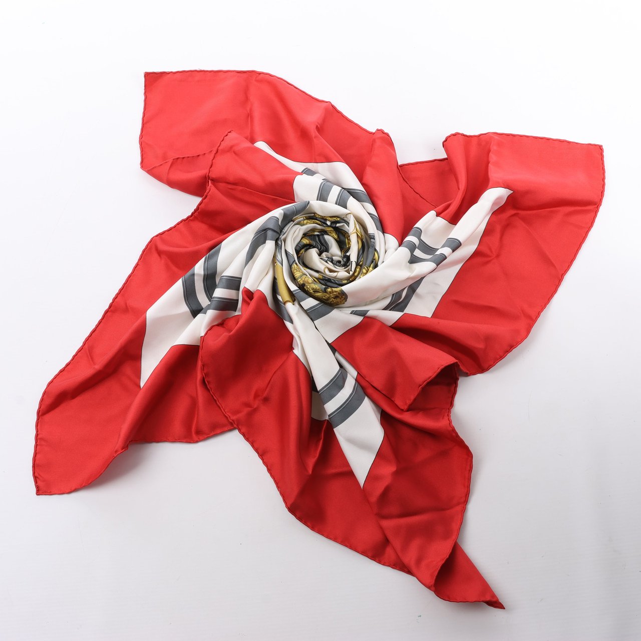 Hermès Hermès Carré 90 "BRIDES de GALA" 100% Silk Scarf in Red Rood
