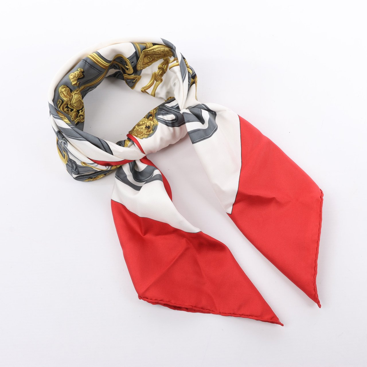 Hermès Hermès Carré 90 "BRIDES de GALA" 100% Silk Scarf in Red Rood