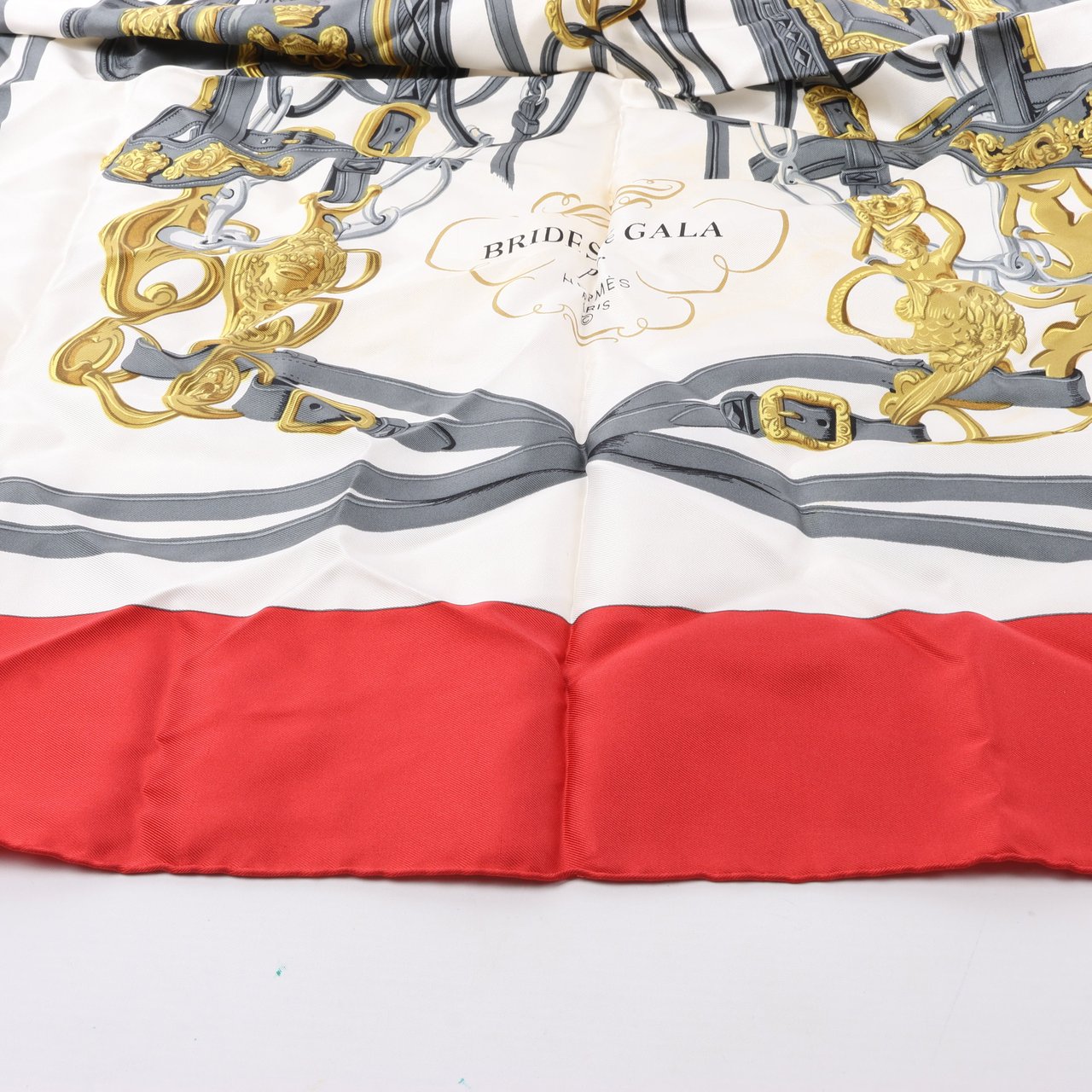 Hermès Hermès Carré 90 "BRIDES de GALA" 100% Silk Scarf in Red Rood