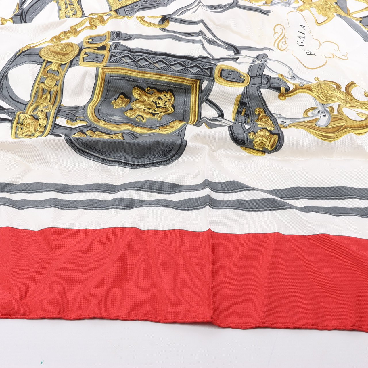 Hermès Hermès Carré 90 "BRIDES de GALA" 100% Silk Scarf in Red Rood