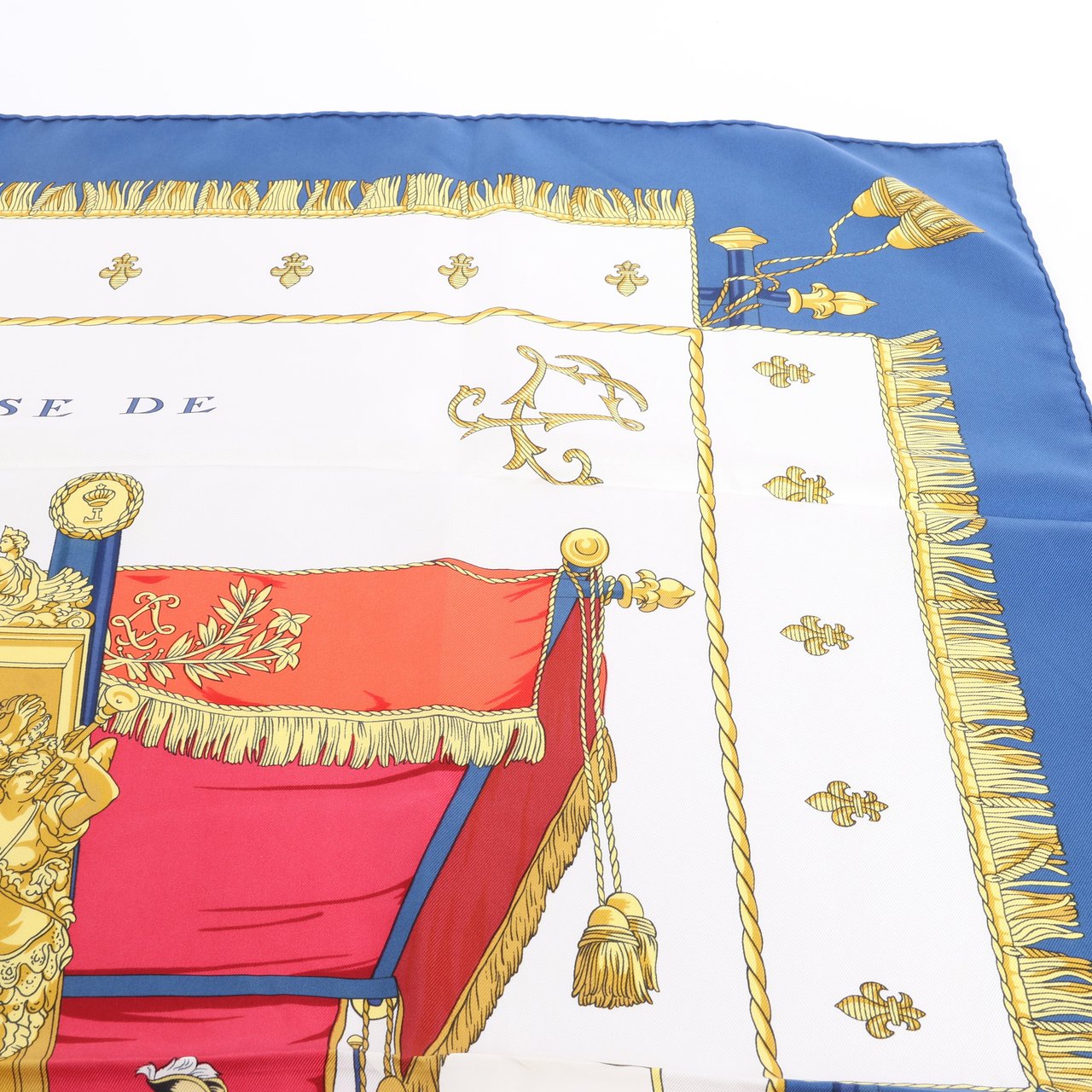 Hermès Hermès Carré 90 "Vue du Carrosse de la Galère La Réale" Silk handkerchief in Navy Blue Navy