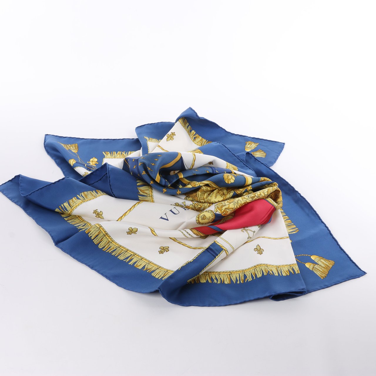 Hermès Hermès Carré 90 "Vue du Carrosse de la Galère La Réale" Silk handkerchief in Navy Blue Navy