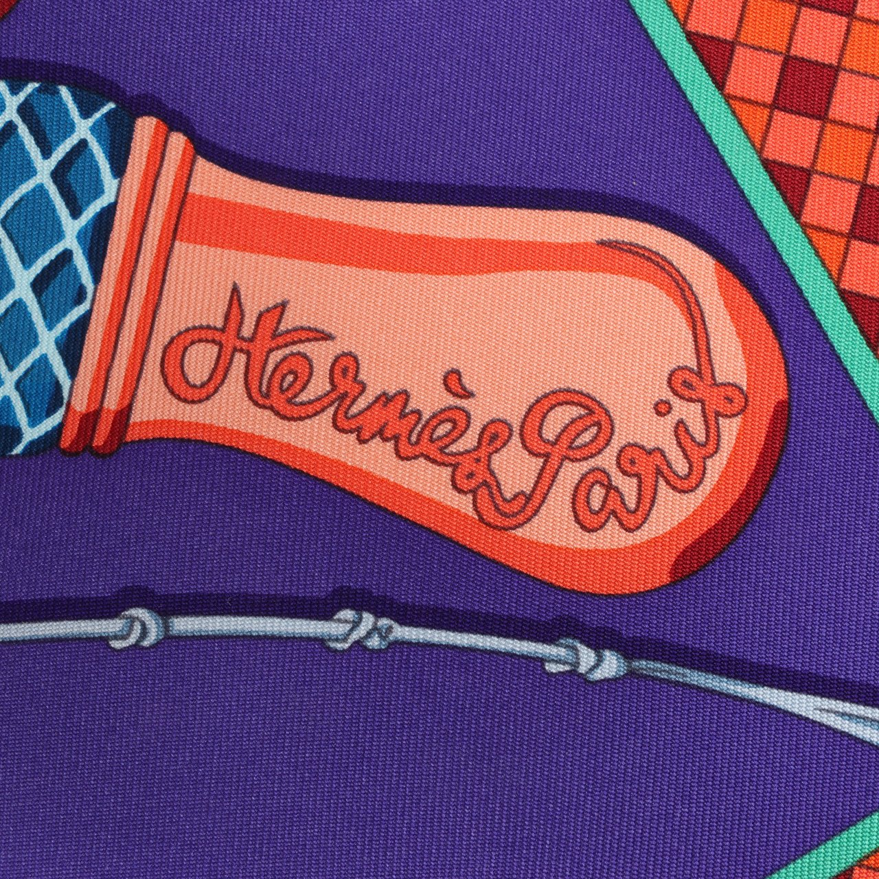 Hermès Hermès Carré 90 Fouets et Badines" 100% Silk Scarf in Purple Paars