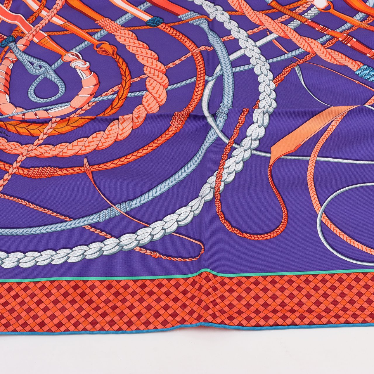 Hermès Hermès Carré 90 Fouets et Badines" 100% Silk Scarf in Purple Paars