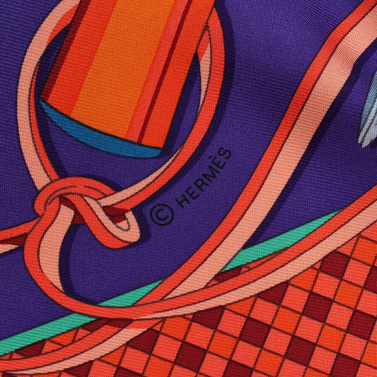 Hermès Hermès Carré 90 Fouets et Badines" 100% Silk Scarf in Purple Paars