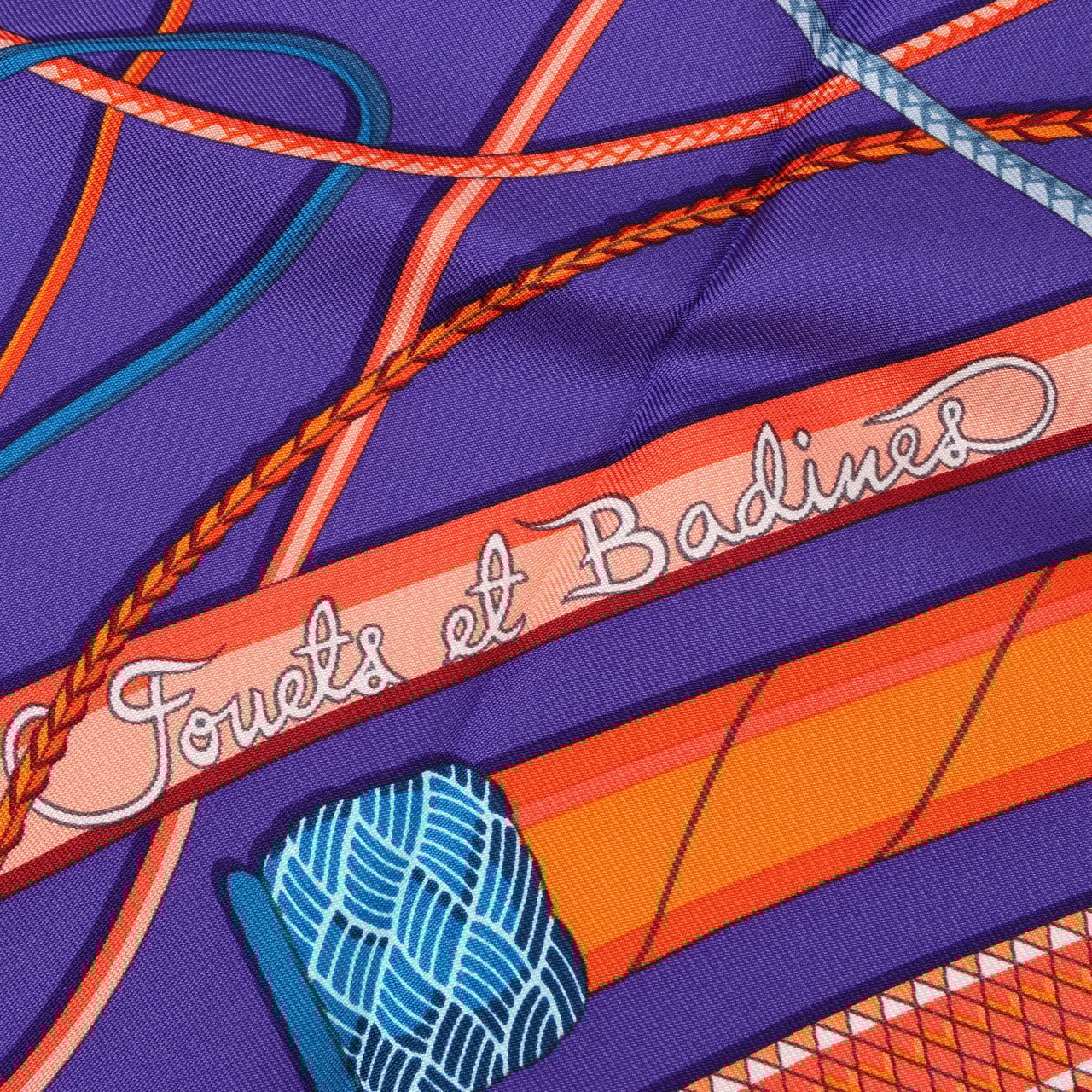 Hermès Hermès Carré 90 Fouets et Badines" 100% Silk Scarf in Purple Paars