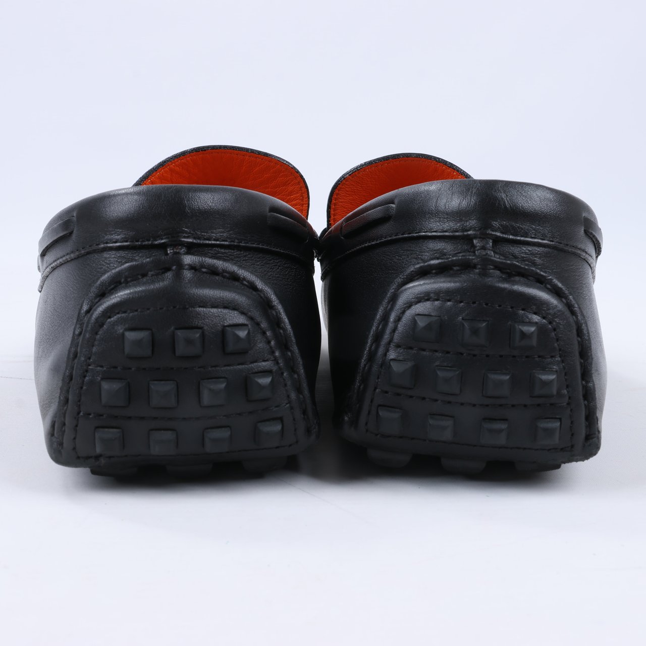 Hermès HERMES Irving Leather Driving Moccasins in Black Collier de Chien for Men, Size 42 EU Zwart