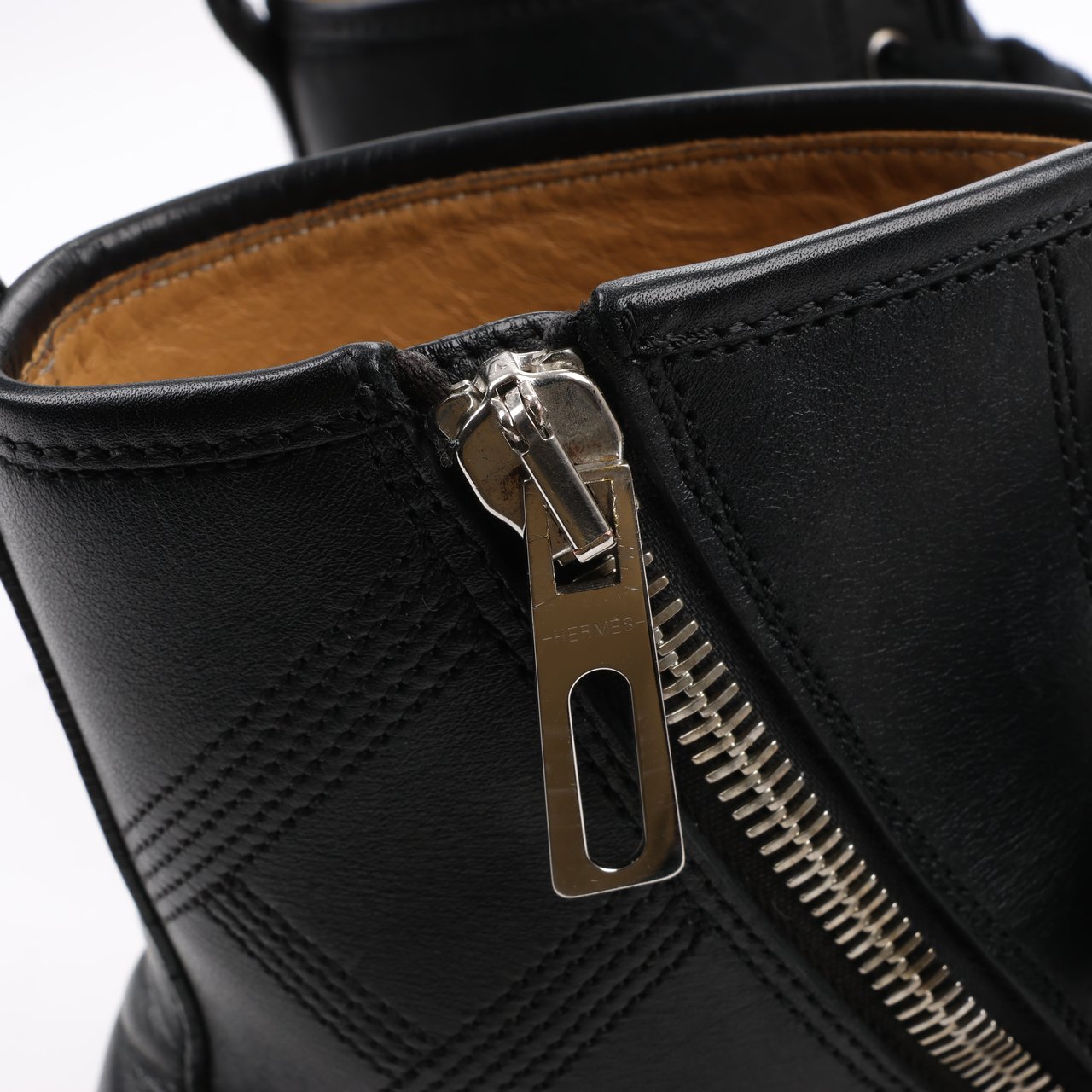 Hermès Hermès Leather High-Top Side Zip Sneakers in Black, Size 42 EU 182355ZH Divers