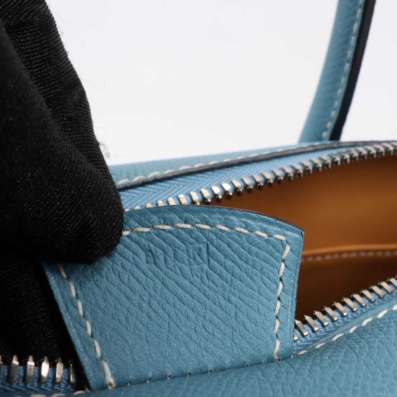 Hermès HERMES Paris Bombay 35 Veau Epsom Blue Jean Silver Metal Fittings Handbag □K: 2007 Blauw