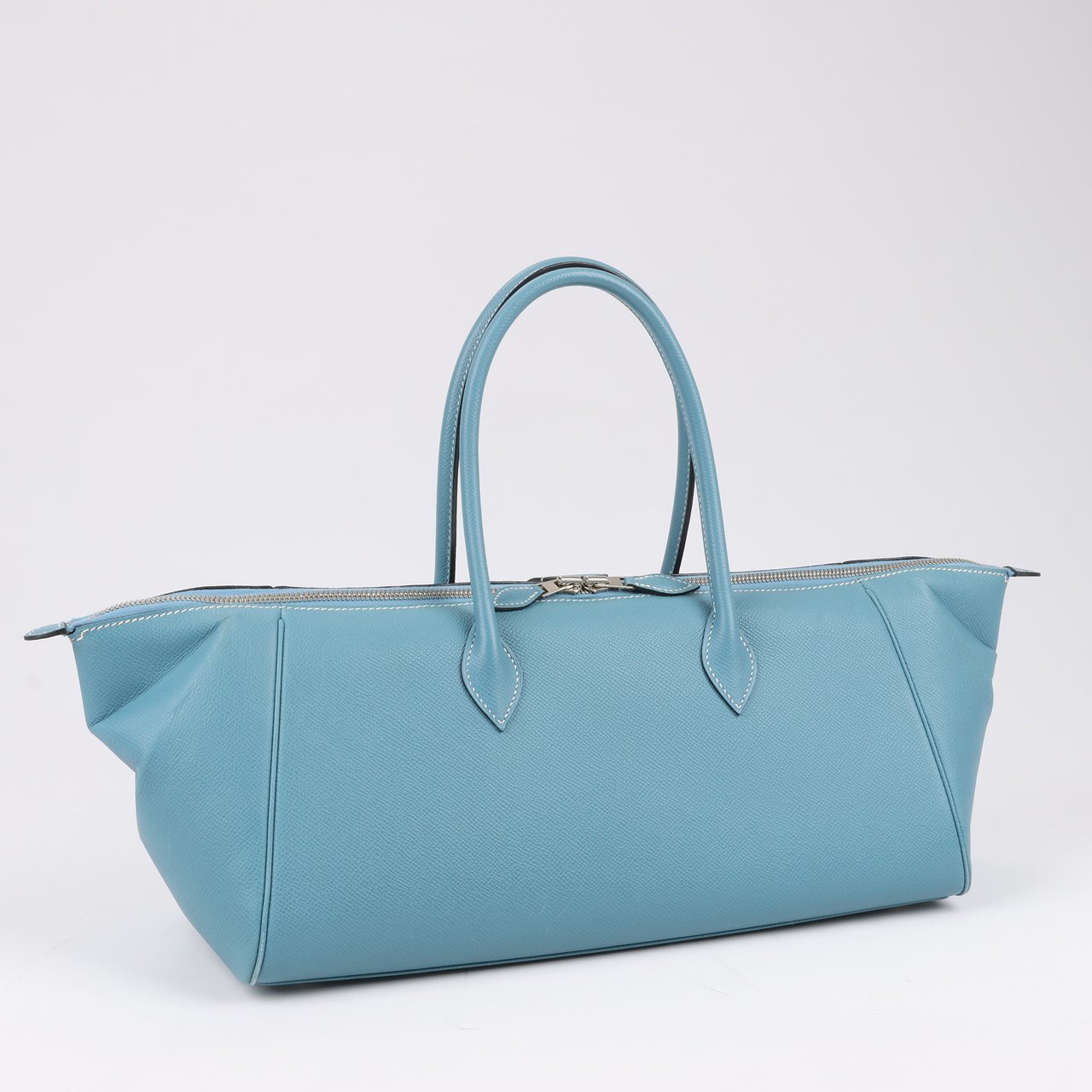 Hermès HERMES Paris Bombay 35 Veau Epsom Blue Jean Silver Metal Fittings Handbag □K: 2007 Blauw