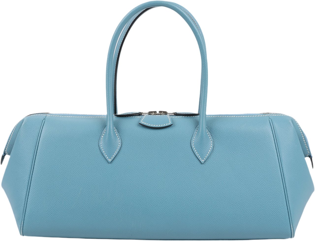 Hermès HERMES Paris Bombay 35 Veau Epsom Blue Jean Silver Metal Fittings Handbag □K: 2007 Blauw