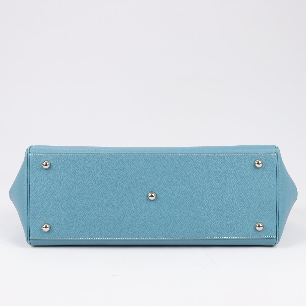 Hermès HERMES Paris Bombay 35 Veau Epsom Blue Jean Silver Metal Fittings Handbag □K: 2007 Blauw