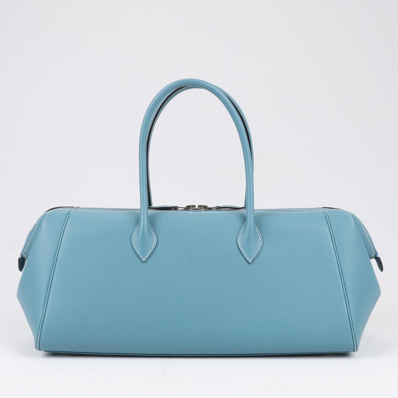 Hermès HERMES Paris Bombay 35 Veau Epsom Blue Jean Silver Metal Fittings Handbag □K: 2007 Blauw