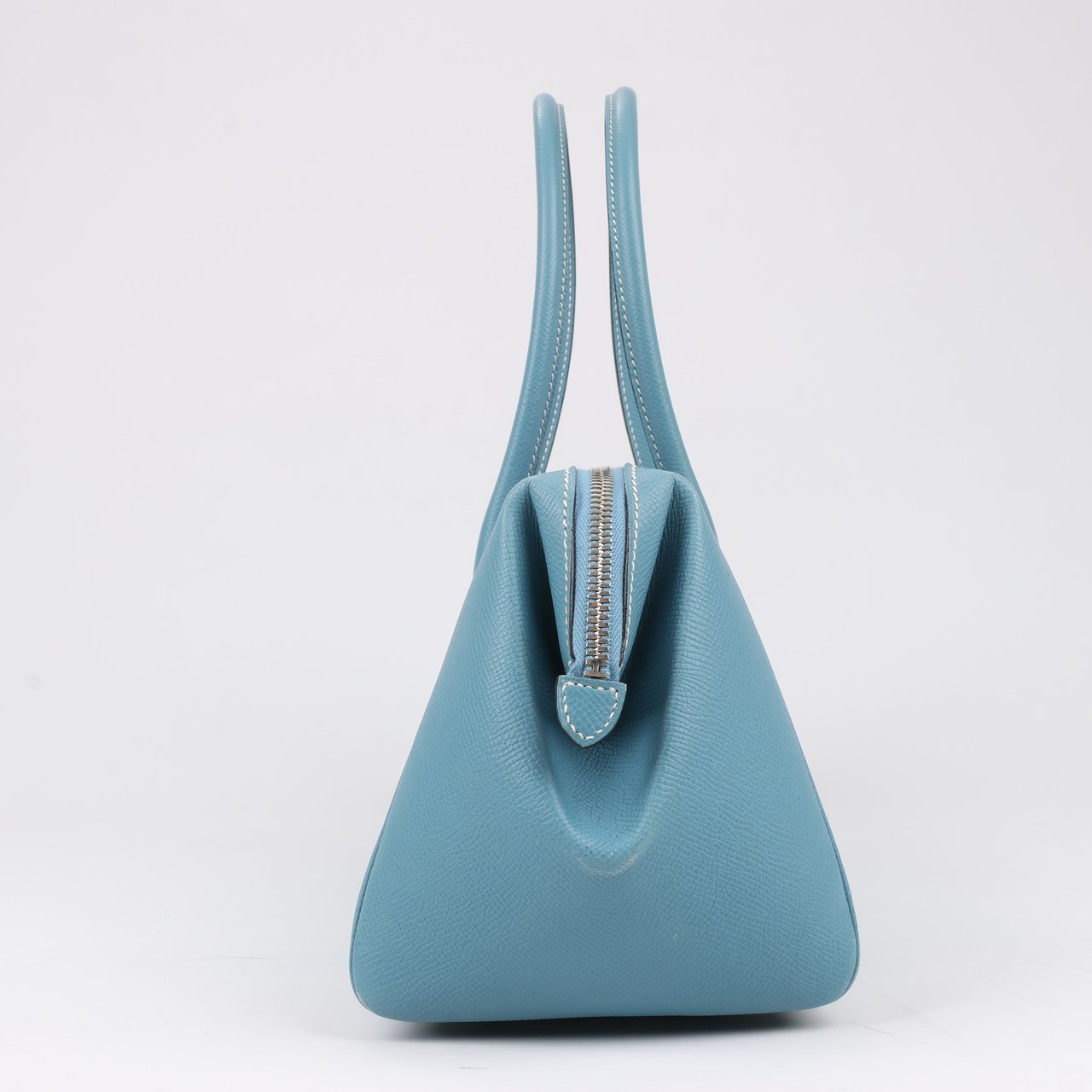 Hermès HERMES Paris Bombay 35 Veau Epsom Blue Jean Silver Metal Fittings Handbag □K: 2007 Blauw