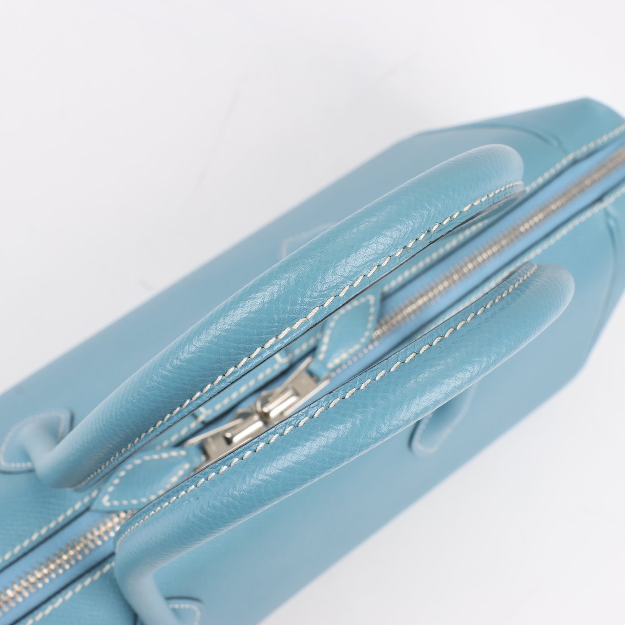 Hermès HERMES Paris Bombay 35 Veau Epsom Blue Jean Silver Metal Fittings Handbag □K: 2007 Blauw