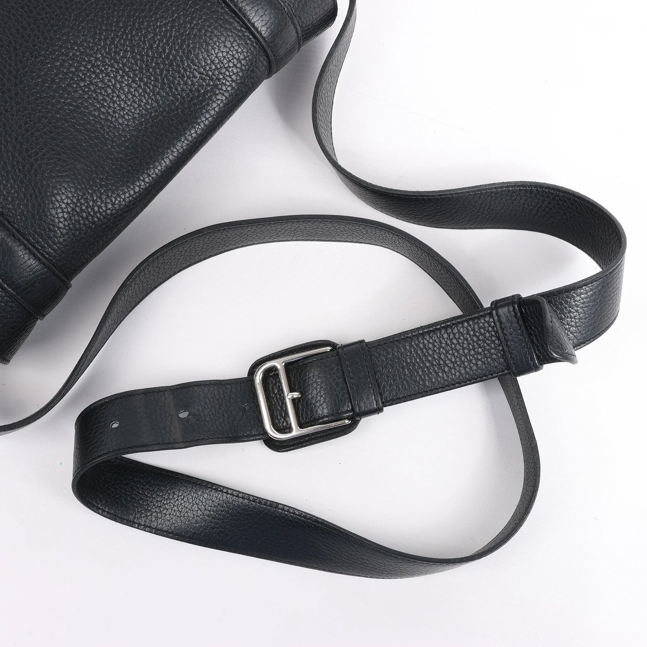 Hermès HERMES Steve Caporal 27 Taurillon Clemence in Black and Silver Metal Fittings Crossbody Bag X: 2016 Zwart