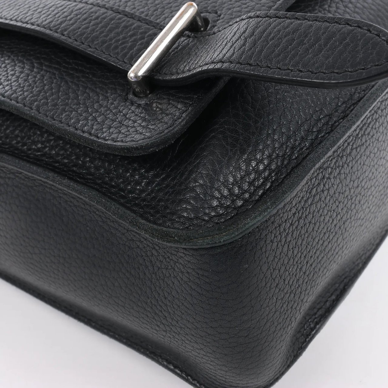 Hermès HERMES Steve Caporal 27 Taurillon Clemence in Black and Silver Metal Fittings Crossbody Bag X: 2016 Zwart