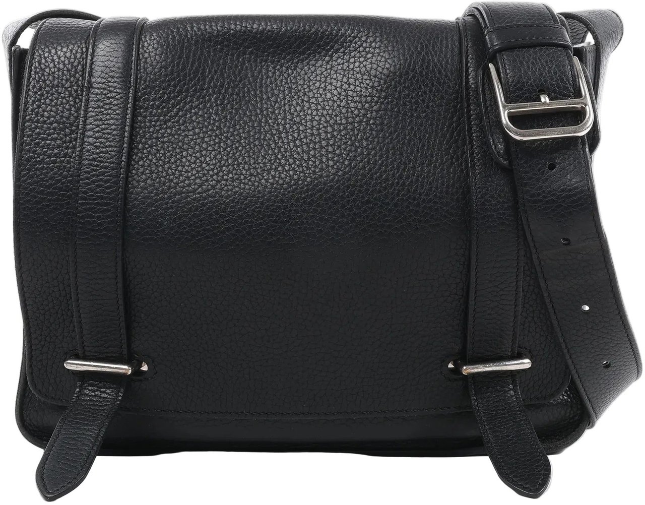 Hermès HERMES Steve Caporal 27 Taurillon Clemence in Black and Silver Metal Fittings Crossbody Bag X: 2016 Zwart