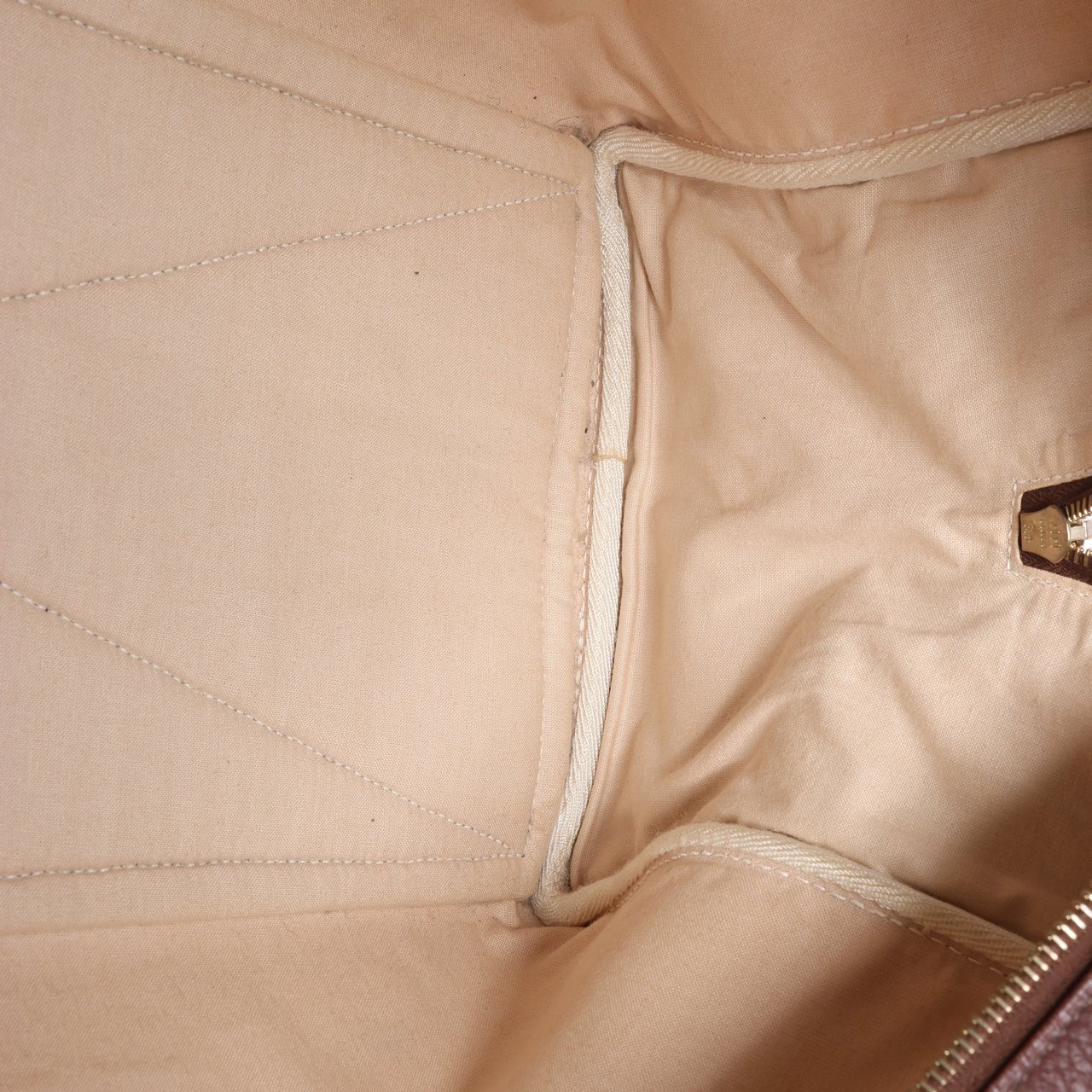 Hermès HERMES Victoria 43 Taurillon x Toile Travel Bag in Brown x Beige Divers