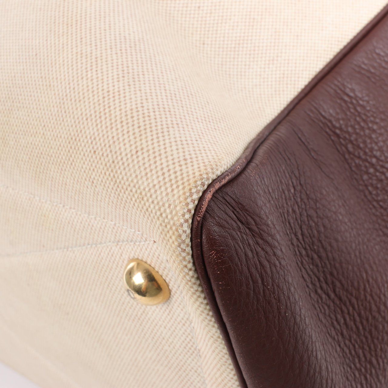 Hermès HERMES Victoria 43 Taurillon x Toile Travel Bag in Brown x Beige Divers