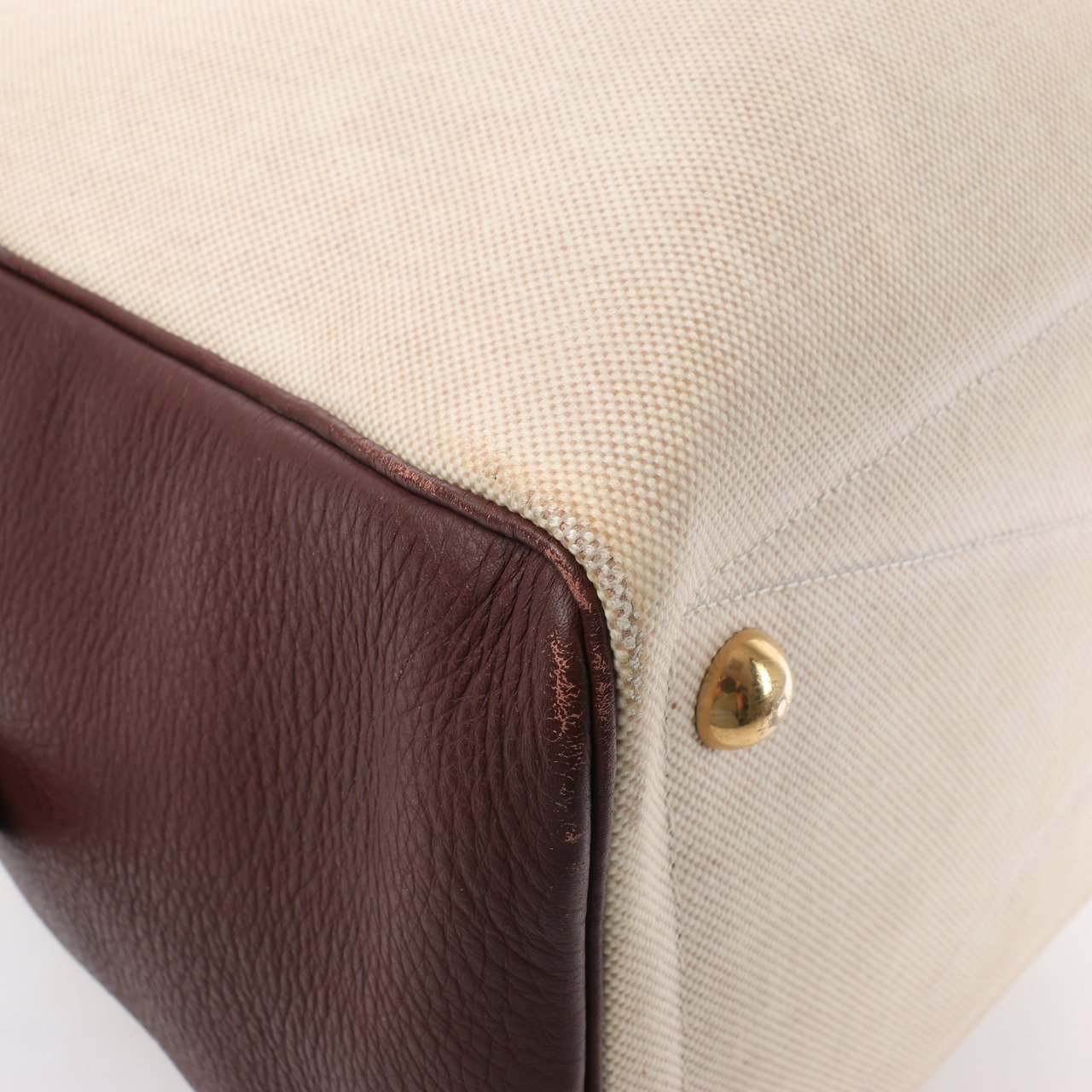 Hermès HERMES Victoria 43 Taurillon x Toile Travel Bag in Brown x Beige Divers