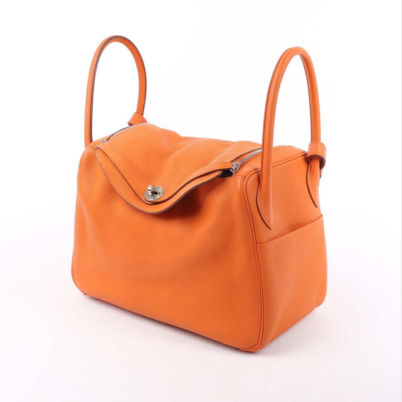 Hermès Hermes Lindy 34 Taurillon Clemence Orange Silver Metal Fittings Handbag □P:2012 Oranje