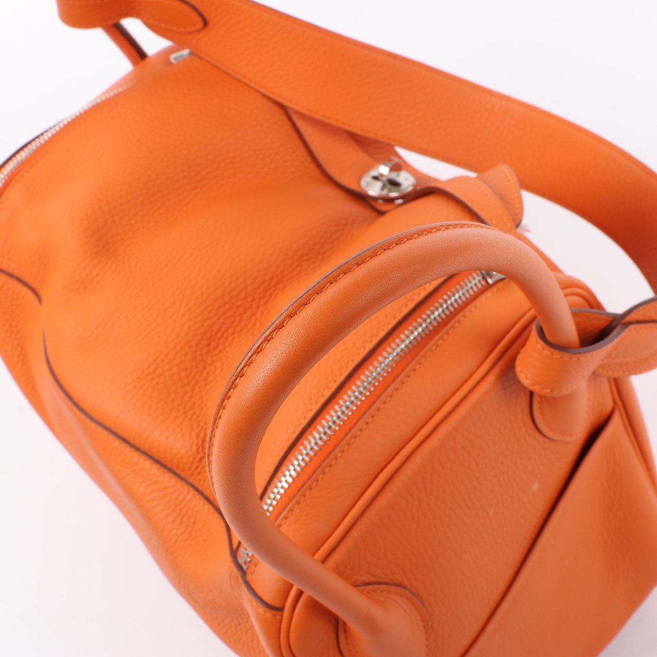 Hermès Hermes Lindy 34 Taurillon Clemence Orange Silver Metal Fittings Handbag □P:2012 Oranje