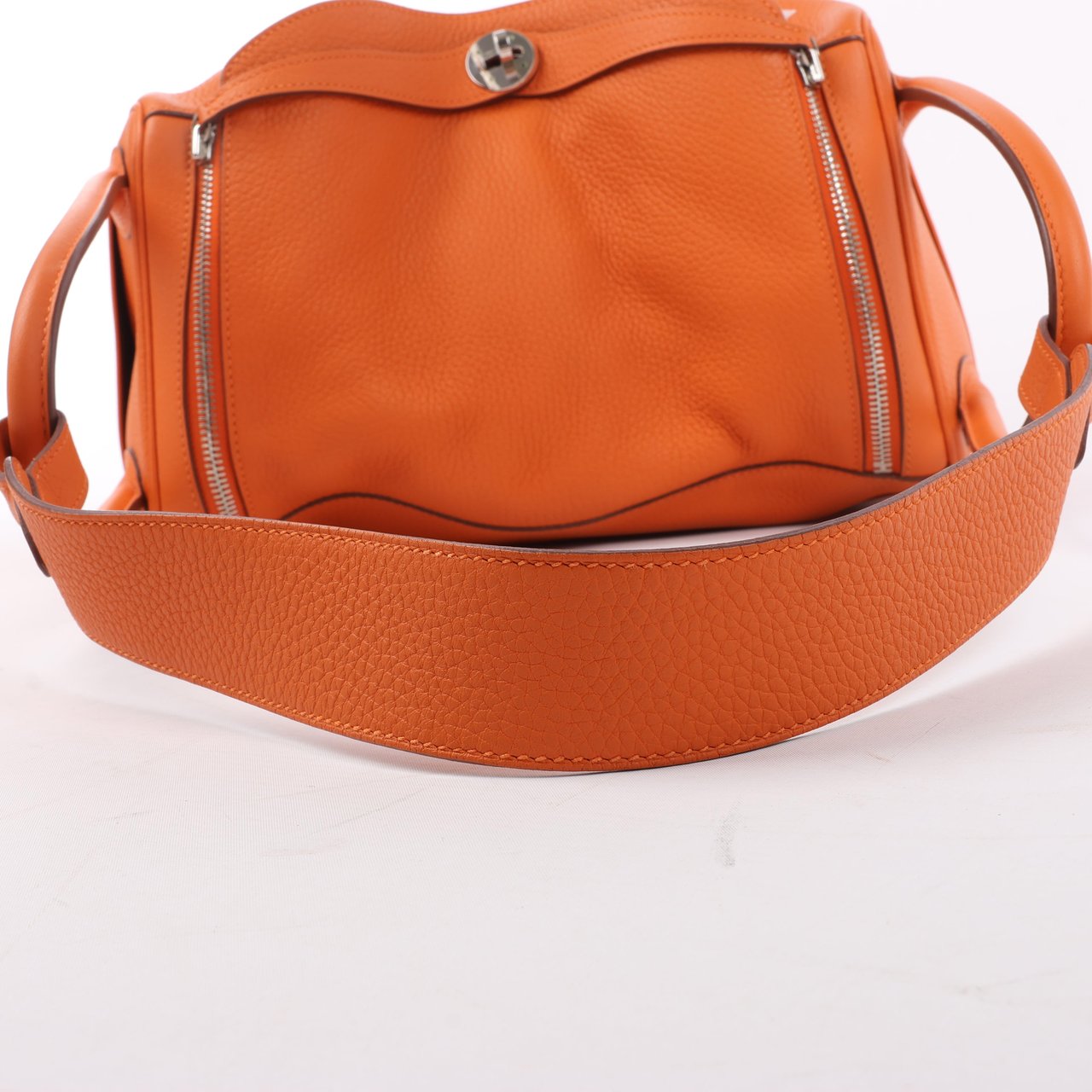 Hermès Hermes Lindy 34 Taurillon Clemence Orange Silver Metal Fittings Handbag □P:2012 Oranje