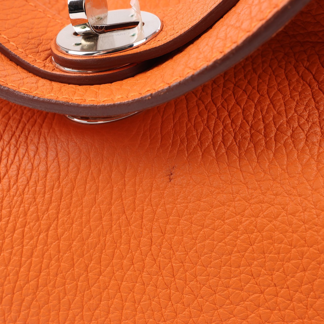 Hermès Hermes Lindy 34 Taurillon Clemence Orange Silver Metal Fittings Handbag □P:2012 Oranje